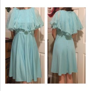 70s Vintage Handmade Teal Dress